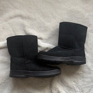 07 L.L. Bean Suede Sherpa-Lined Boots – Size 7 | Cozy Bootcore | Black